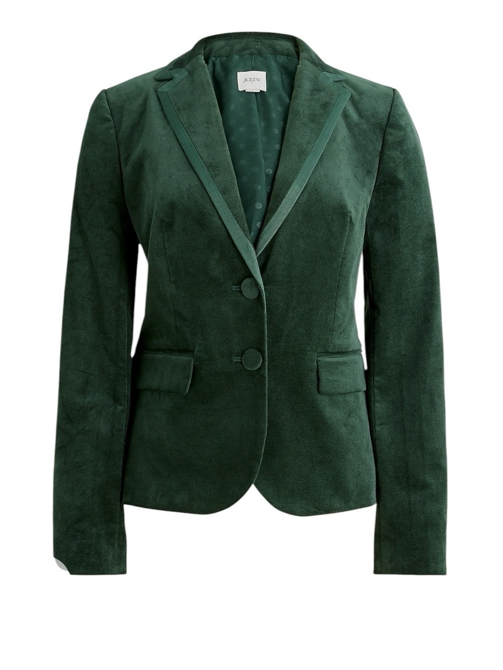 New J.Crew Classic schoolboy green velvet blazer jacket plus size 14 jcrew CO106